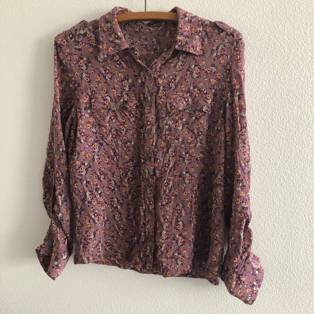 Olivia Moon Floral Button Down Blouse